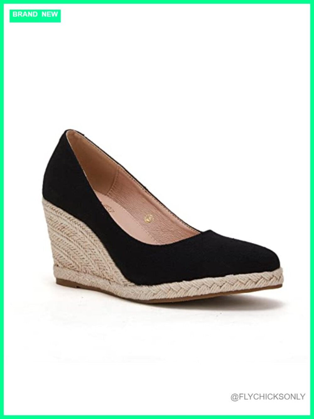 Faux Suede Platform Espadrille Wedge Sandals Slip On Pointed Toe Wedge Pumps